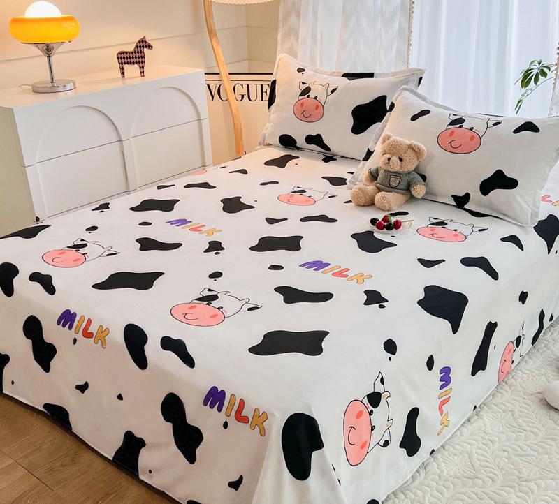 Простыня в цветочном стиле, приятное для кожи постельное белье, простая студенческая кровать, простыня на резинке, наматрасник, покрывало