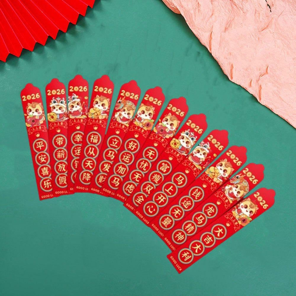 12pcs Good Luck 2026 Horse Year Red Envelope Traditional Surprise Boxes Pockets  Festive Decoration
