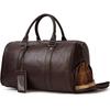 Leather Travel Bag for Genuine Boston Large Travel with Shoe Golf Bag with Studs Men, Leather, Bag, Capacity, 2-way, 2-night Bag, Compartment,