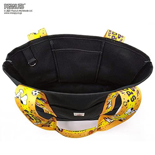 Сумка-тоут Snoopy с ручкой через плечо, стильная сумка-шоппер, прочная, из холста, сделанная в Японии, милый персонаж SNOOPY, спортивная, черная, держатель для покупок