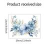 Акварельный синий цветок туалет с ванной комнатой украшение для дома настенная наклейка