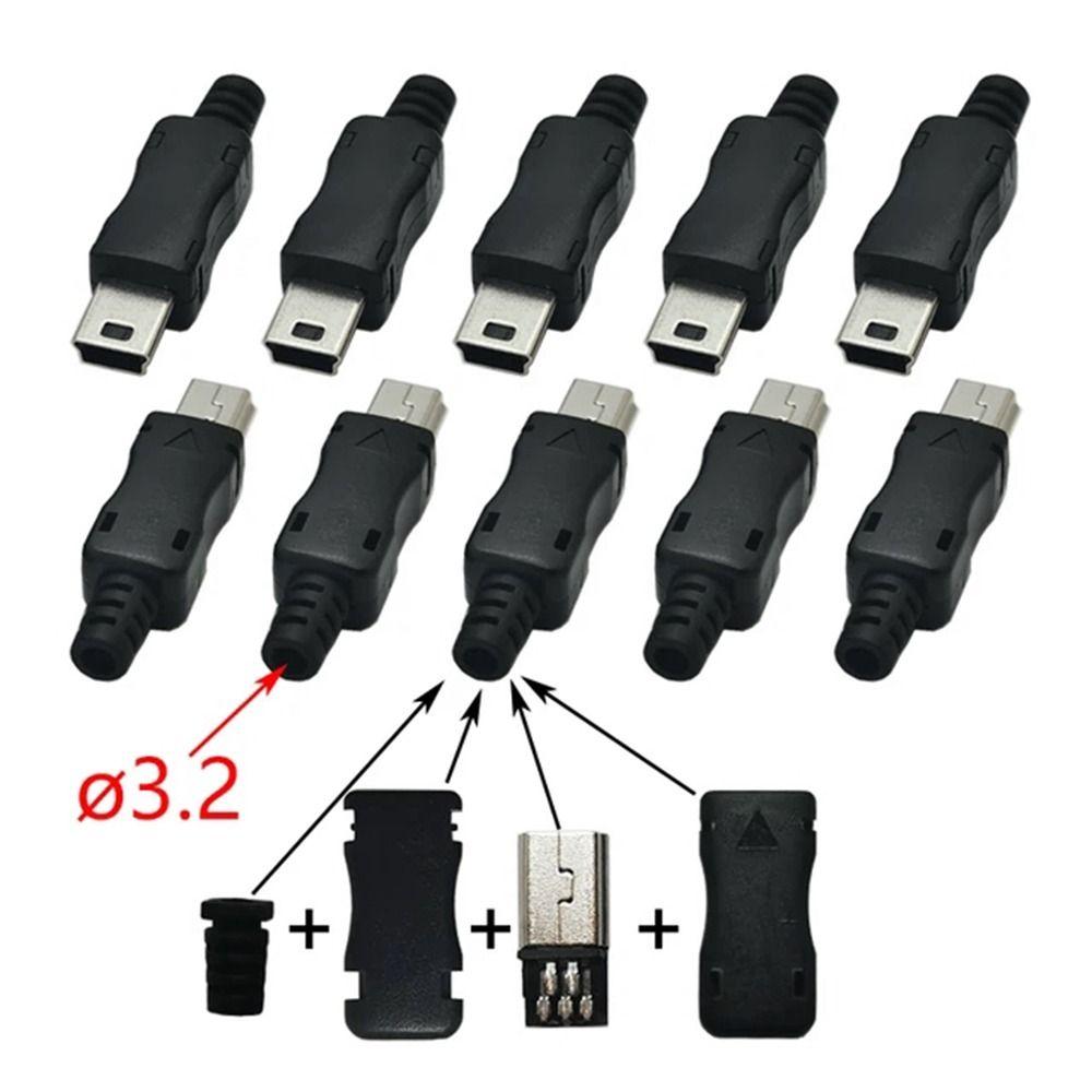4 In 1 Assemble USB 2.0 Jack 5Pin Wire With Plastic Cover 5Pin Plug Socket USB 2.0 Male Connecto