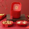 Red Fruit Plate Wedding Candy Plate Wedding Plate Living Room New Year Dried Fruit Plate Housewarming New Home Fruit Plate