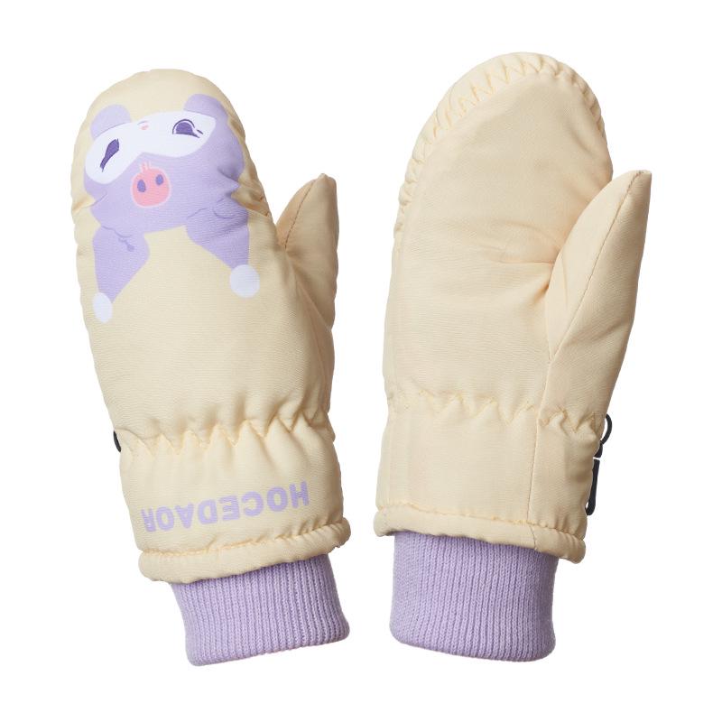 Бархатные лыжные перчатки: Нескользящие, теплые и толстые для детей 2-5 лет