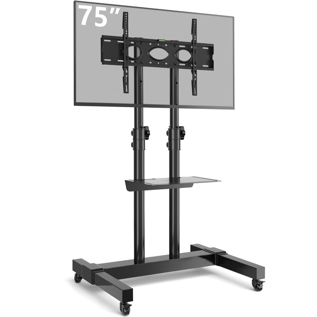 Rfiver TV Stand with TV High Double Support Compatible with Adjustable Includes Load Capacity Up To 40 Kg VESA600X400 Space For Use MT1005 Casters,