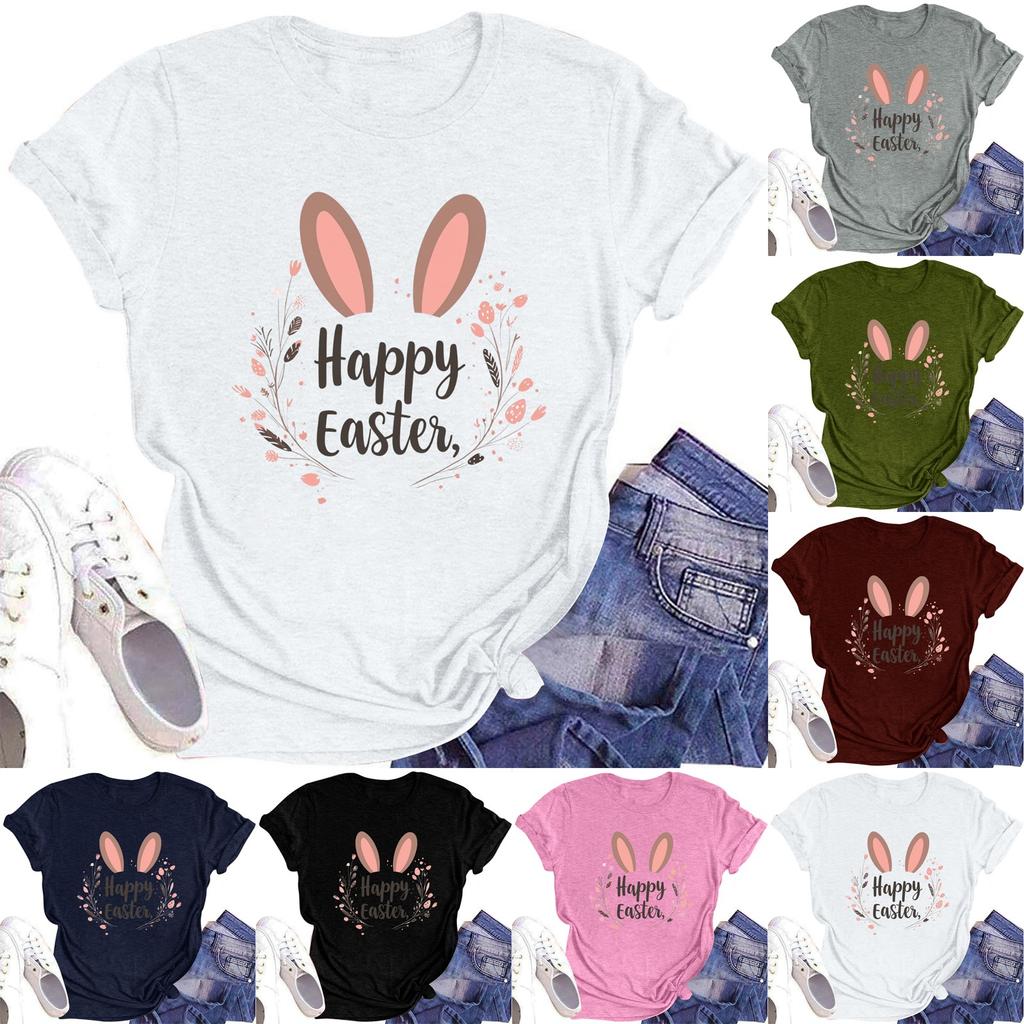 Women's Printed Round Neck Short-sleeved T-shirt Top