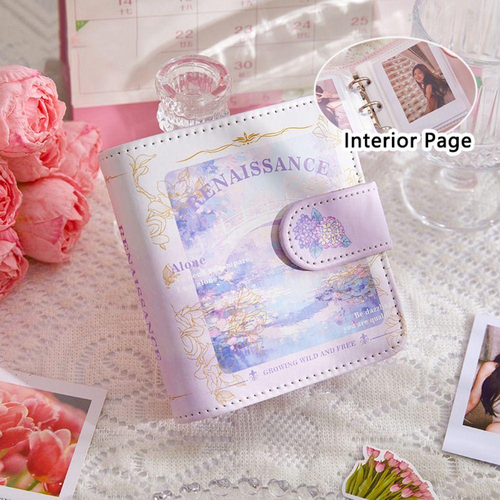 Vintage Card Storage Booklet Oil Painting Style Loose Leaf Binders Cover Photographs Accessories