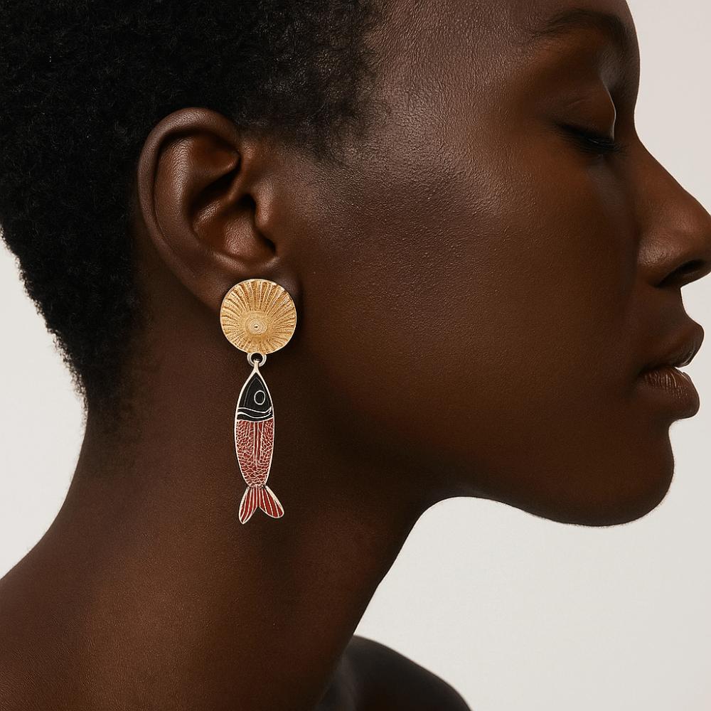 Korean Style Bohemian Dangle Earring Metal Animals Earrings Retro Fish Pendant Earrings  Beach