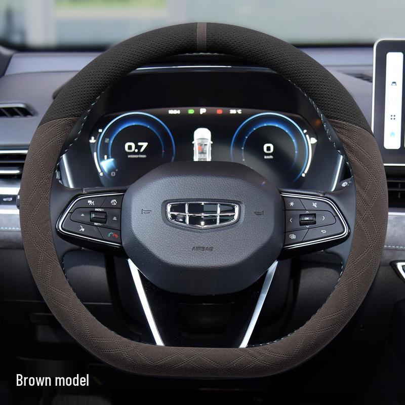 Чехол на руль Geely Xingrui 2023 - Замша Плюш, Универсальный для всех сезонов.