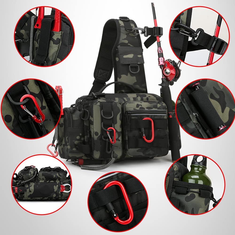 Fishing Fishing 2WAY Rod Cannuki Keychain Tackle Large Capacity [nature Japan] Bag, Bag, Carabiner, Joint, Belt, Included, Langan, Survival,