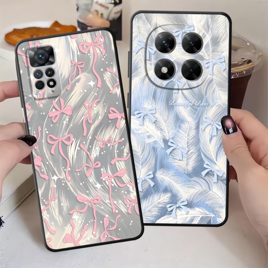 Креативный чехол-накладка с бантом для Xiaomi Redmi Note 14 A3 A4 A5 A1 9 8 7 10 12 11 12C 13C 13 Pro Plus 14C K80 A1 K40 A2