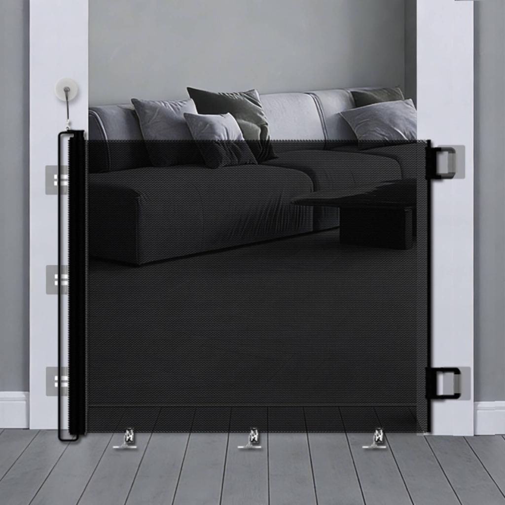 Retractable Pet Gate Easy Install Retractable Dog Gate Indoor Outdoor Use for Stairs