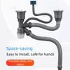Stainless Steel Double Sink Tube Water Blocking Double Trough Basin  Kitchen Sink