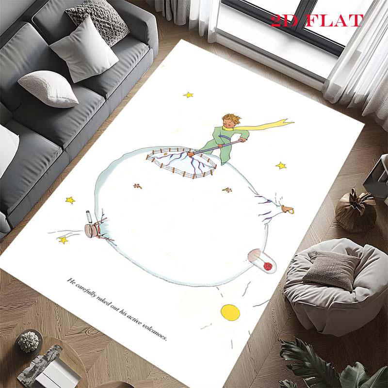 Little Prince Bloom Carpet Rug for Living Room Bedroom Home Sofa Decoration,Kids play Nonslip Floor Mat