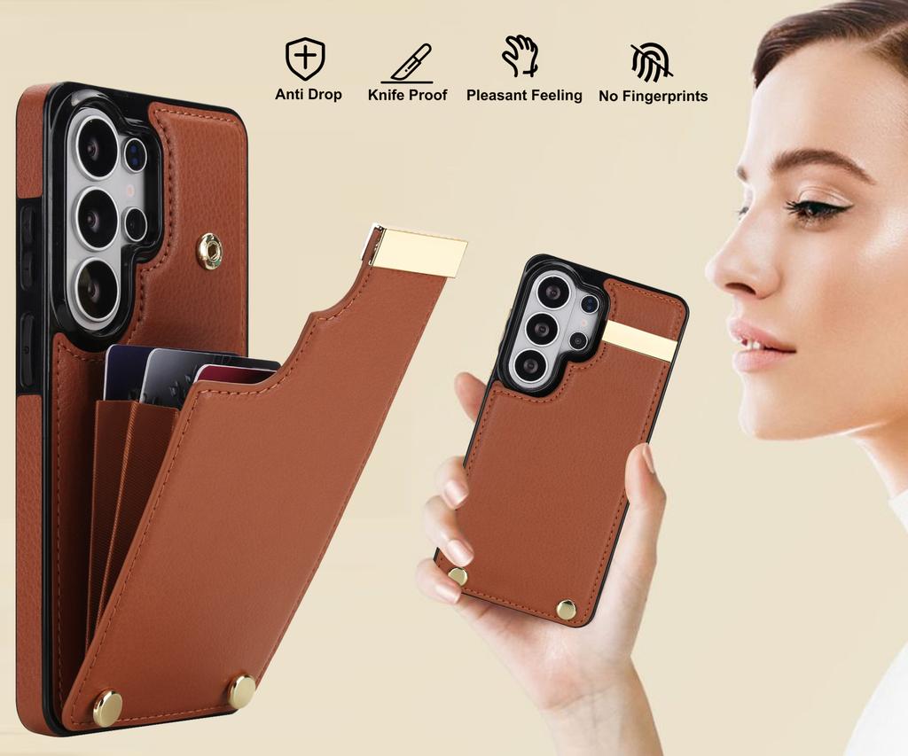 Роскошный кожаный чехол-кошелек для Samsung Galaxy S23 S24 S25 S26 Ultra Plus A56 A55 A15 A54 Держатель для карт Чехол для телефона Защитный чехол