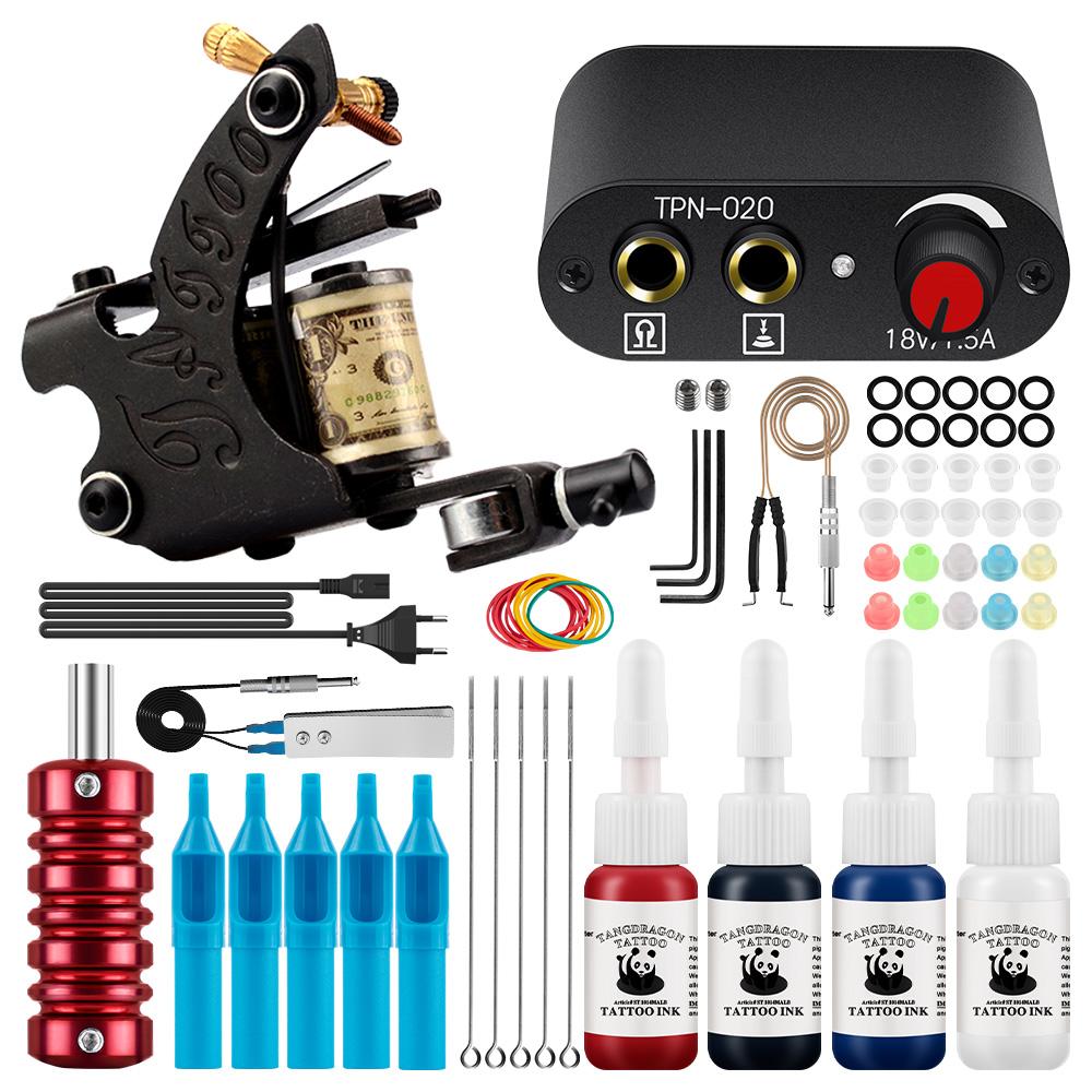 Профессиональный комплект тату-машины PHOENIXY с блоком питания, иглами и чернилами для татуировки для боди-арта