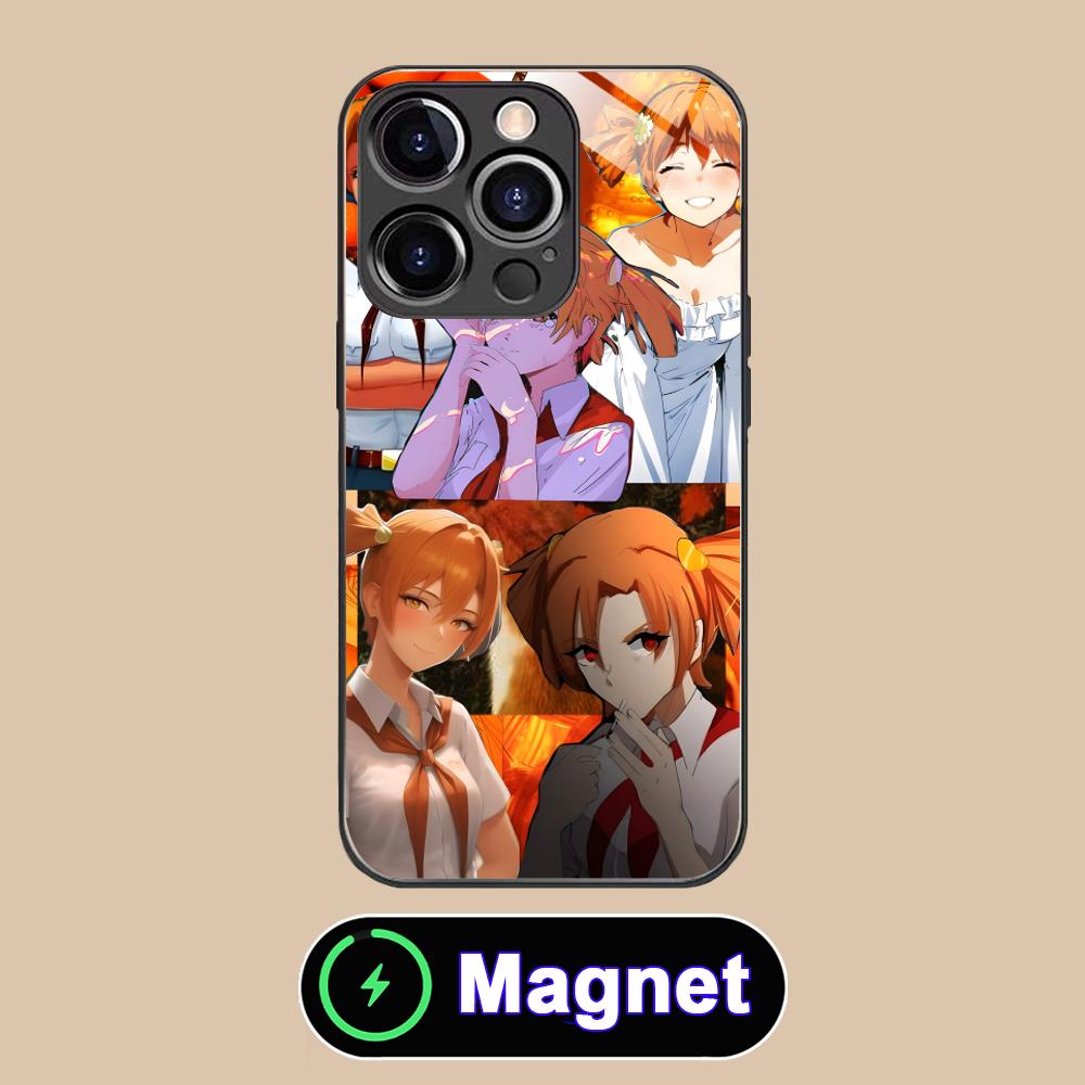Вечное Лето Алиса Стеклянный Чехол для Телефона MagSafe для iPhone 17 16 15 14 13 12 11 Air Pro Max Plus Mini Цветной Чехол