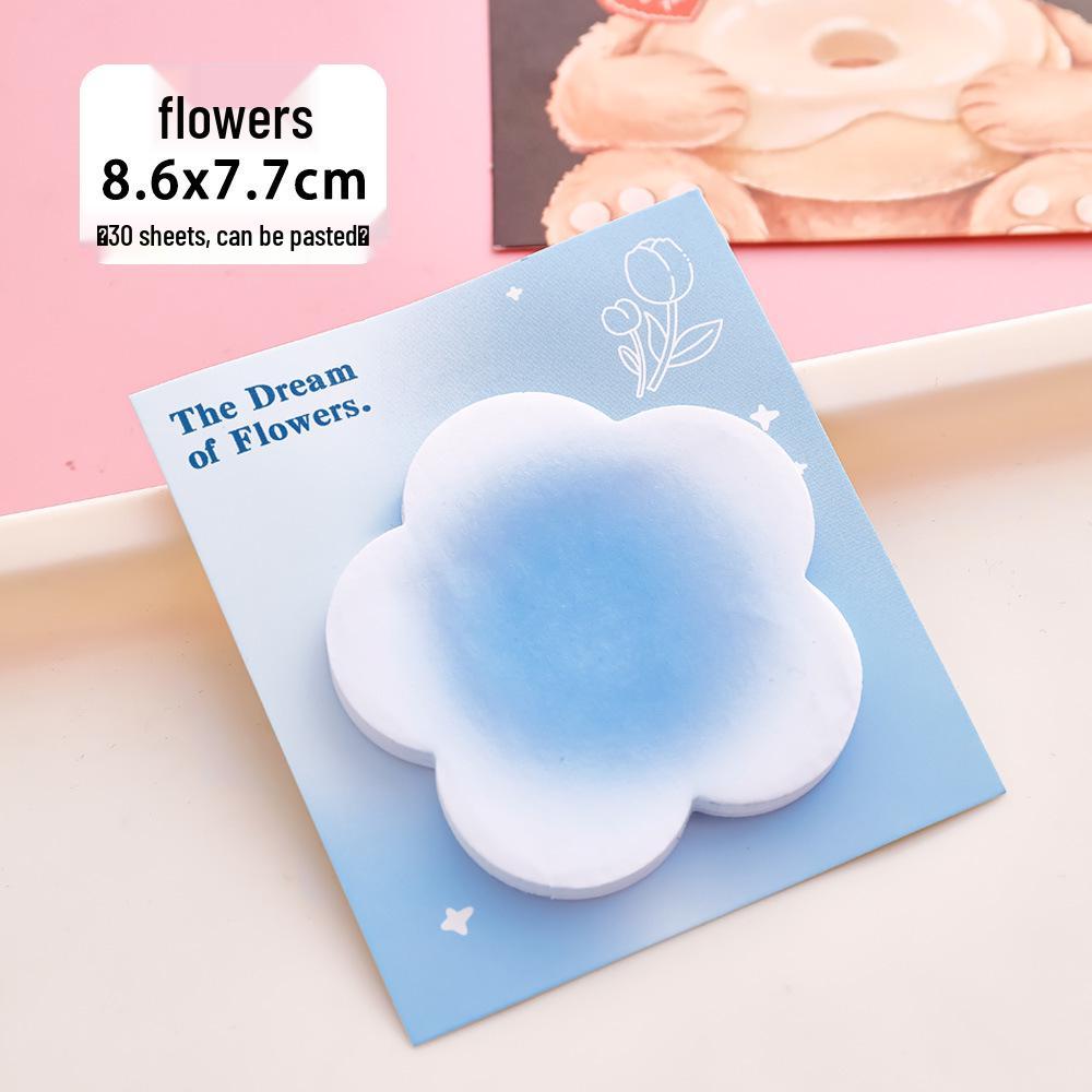 Gradient Sticky Notes: Cute Irregular Shape, Strong Adhesive, Reusable Memo Paper for Students.