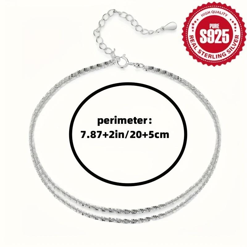 S925 Sterling Silver Anklet Sparkling Double-layer Foot Chain For Ladies Minimalist Classic Style Anklet For Daily