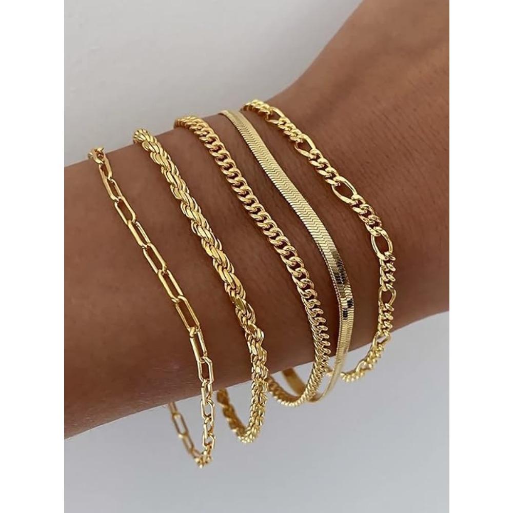 Bracelets for Women, Jewelry Sets for Women Cute Tennis Beaded Bracelets for Women Cuban Link Paperclip Chain Dainty Bracelet Pack Gifts for Women