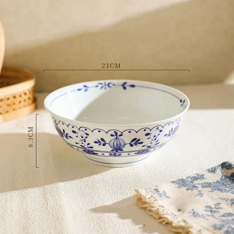 Керамические тарелки в стиле ретро в китайском стиле, элитный ресторан, десерт, салатник, домашняя вкусная посуда, миски для рамэна, изысканная столовая посуда