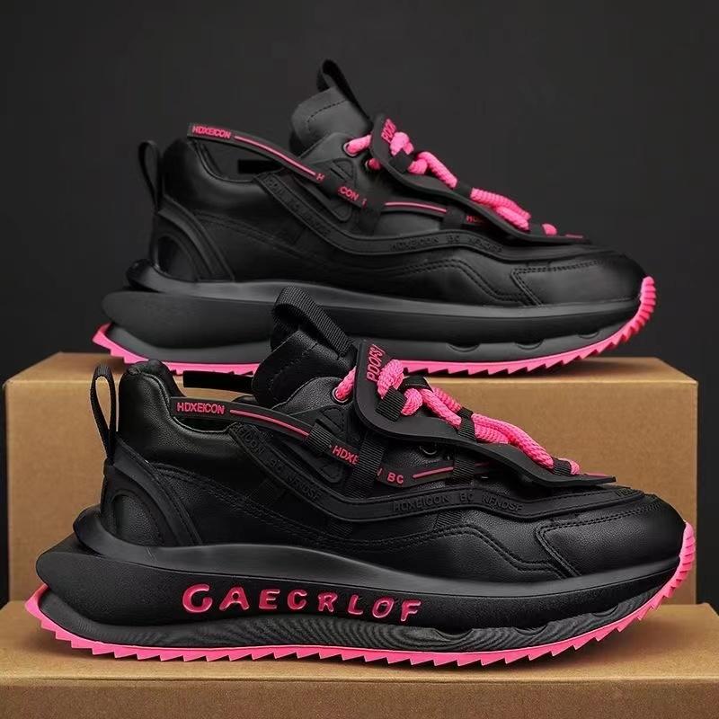 Модные дизайнерские массивные кроссовки для мужчин, покрытая подошва, модные кожаные дышащие повседневные кроссовки с увеличенной внутренней платформой