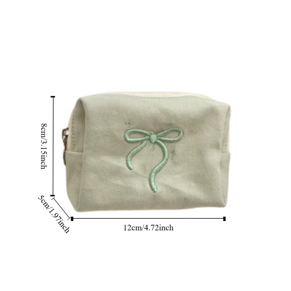 Bowknot Bow Coin Purse Portable Cosmetic Bag Square Sanitary Napkin Storage Bag  Travel
