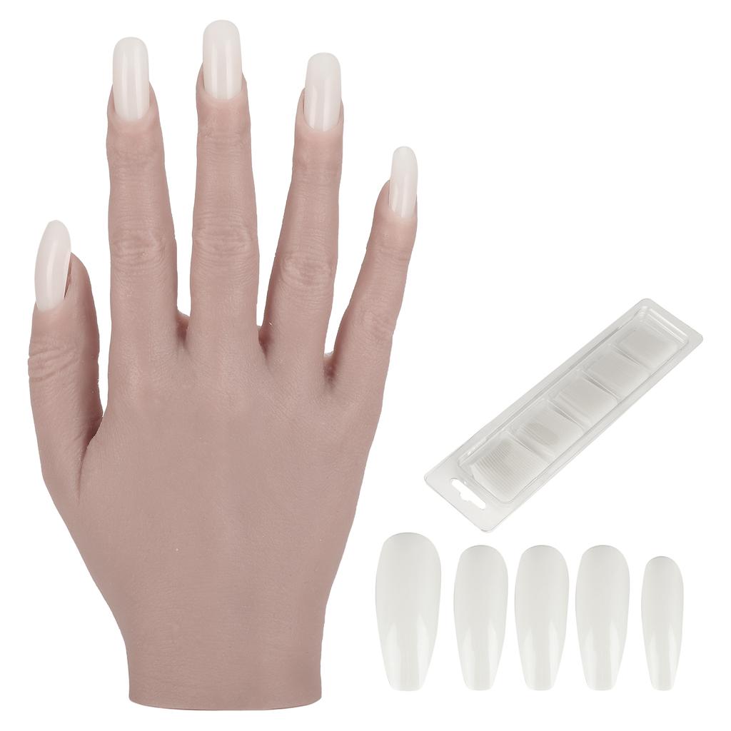 Silicone Nail Training Hand Flexible Joint Nail Art Practice Hand Bendable Mannequin Hands#03