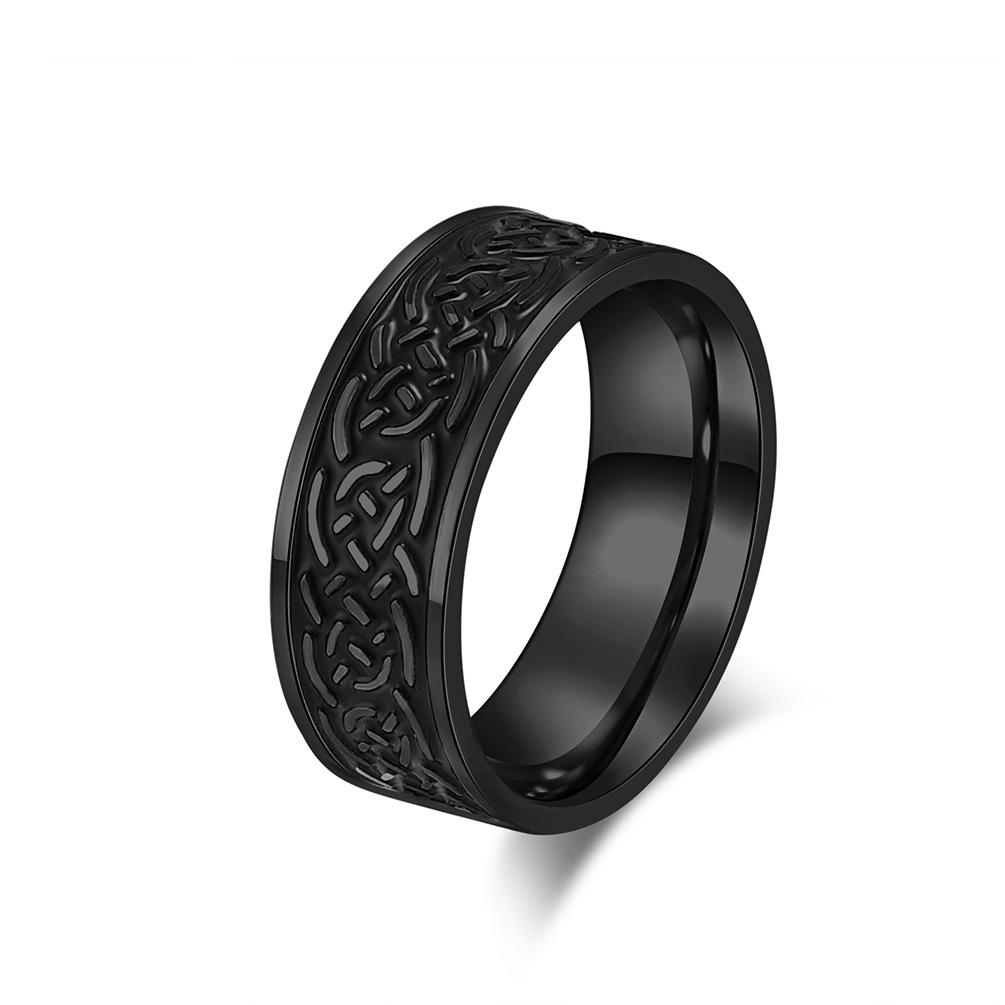 Кельтское кольцо из титановой стали с вечным узлом для мужчин, модные ювелирные изделия в скандинавском стиле с этническими узорами, кольца на палец для пар