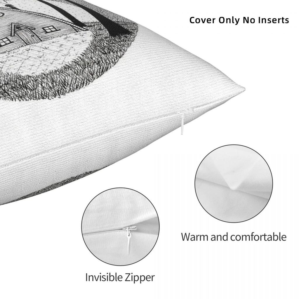 Forest Cabin Camp Square Pillowcase Polyester Linen Velvet Printed Zip Decor Throw Pillow Case Sofa Cushion Cover 18"