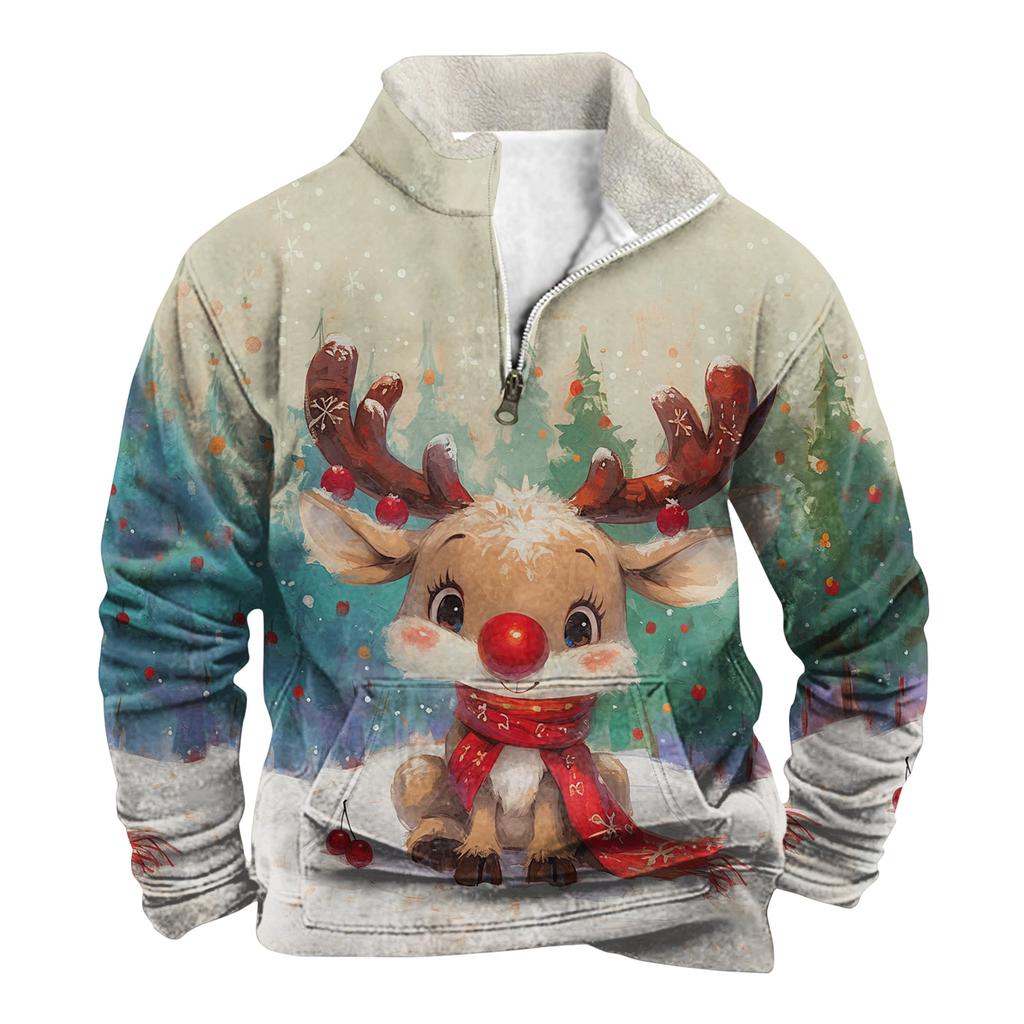 Spring And Men's Standing Collar Sweatshirt Is Outdoor Casual Sweaters Tops