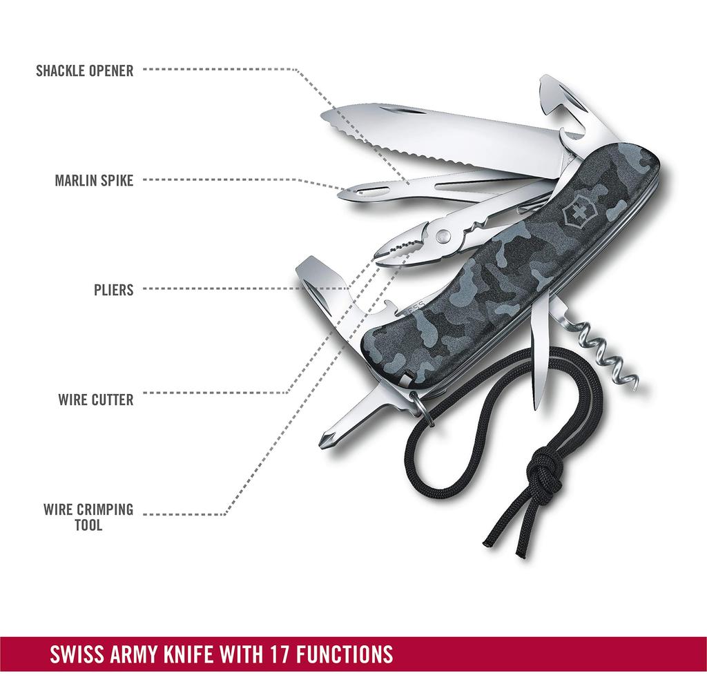 Victorinox Ключ-скоба для ножа Skipper Knife, оснащенный шипом Marlin Spike, швейцарский многофункциональный инструмент, необходимый для навигации []