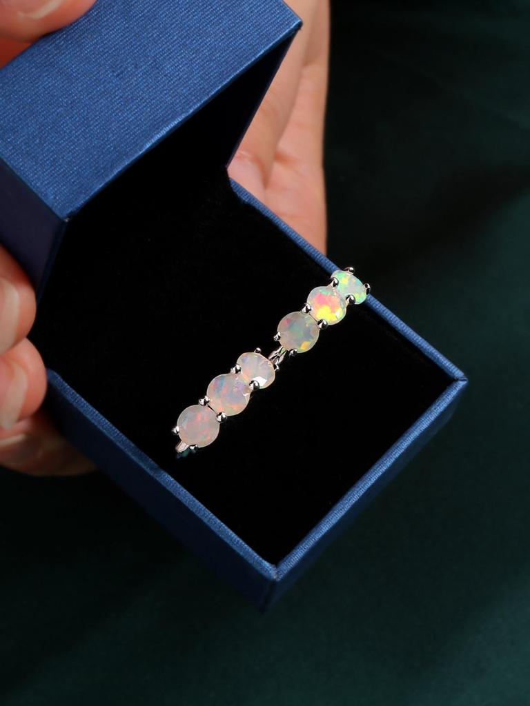 Простые элегантные серьги-клипсы с опаловой застежкой, круглые 6 мм, 3,5 карата, с натуральным драгоценным камнем, изящные ювелирные изделия для женщин, мамы, хороший подарок на день рождения, вечеринку