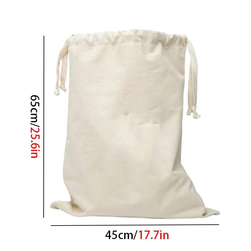 Toy Home Canvas Storage Bag Animal Stripe Pattern Cotton Laundry Bag Cute Basket Drawstring Dirty Clothes Organizer Bag