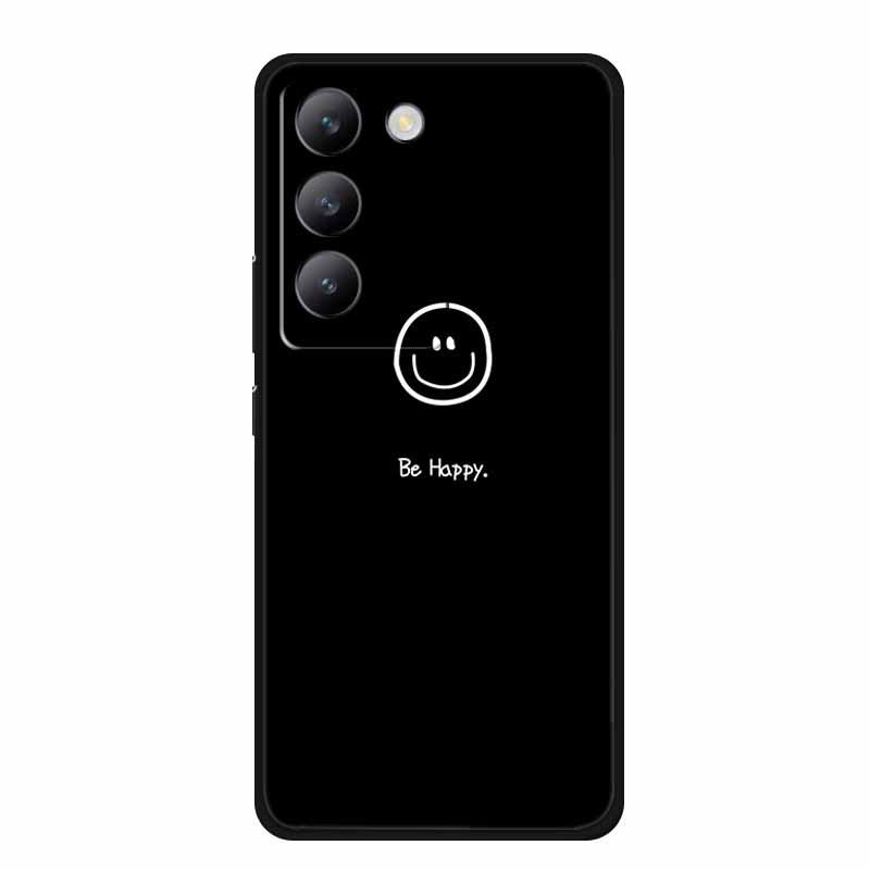 Vivo V40 SE Черный Мягкий Чехол из ТПУ для Телефона - Простой Дизайн с Линиями