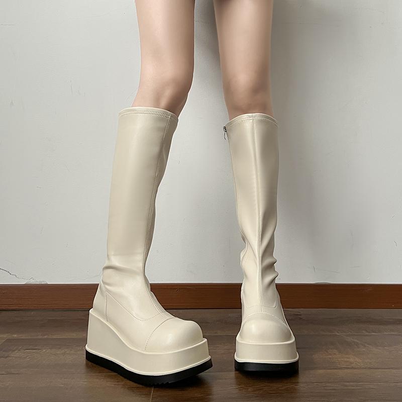 Platform Chunky Style Women Knee High Boots Fashion Ladies Thick Bottom Long Booties Autumn Winter Women's Shoes