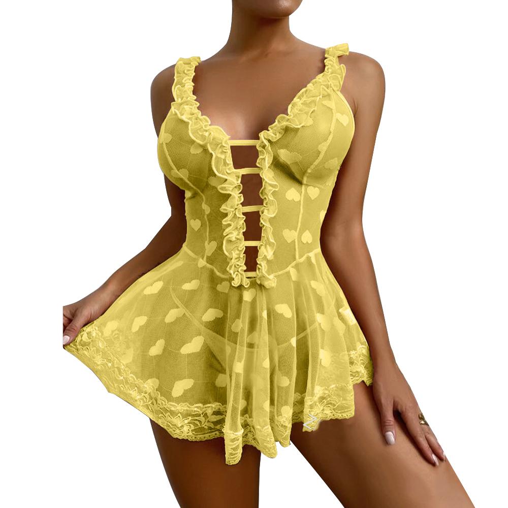 Сексуальное женское кружевное ночное белье Babydoll, женское нижнее белье, одежда для сна