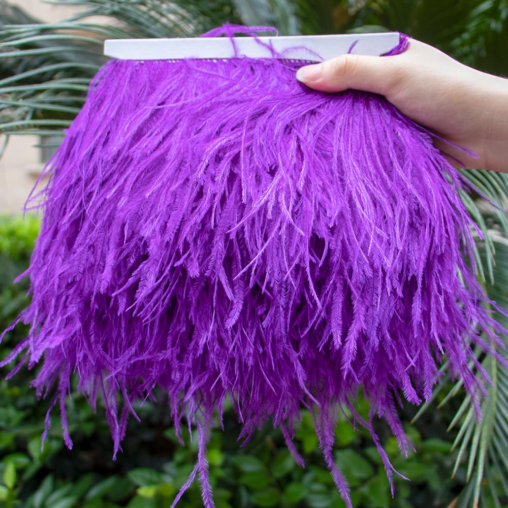 Feather1Meter Отделка из страусиных перьев 10-15/15-18/18-22 см Перья Бахрома Лента для Домашней Вечеринки Платья Шитья Свадебного Украшения Высокое Качество