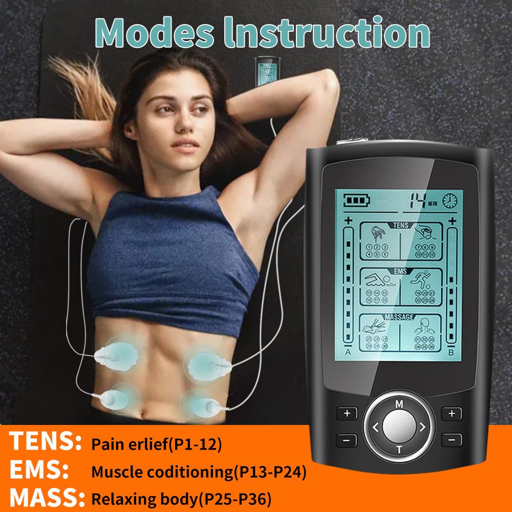 Tens мышечный стимулятор 36Mode Electric EMS трехканальный акупунктурный массажер для ухода за телом цифровой терапевтический аппарат электростимулятор