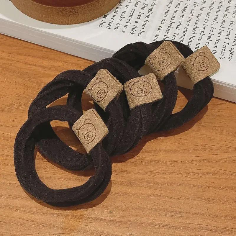 Эластичная бесшовная повязка на голову в виде медведя: Прочная резинка для волос и кольцо для полотенца