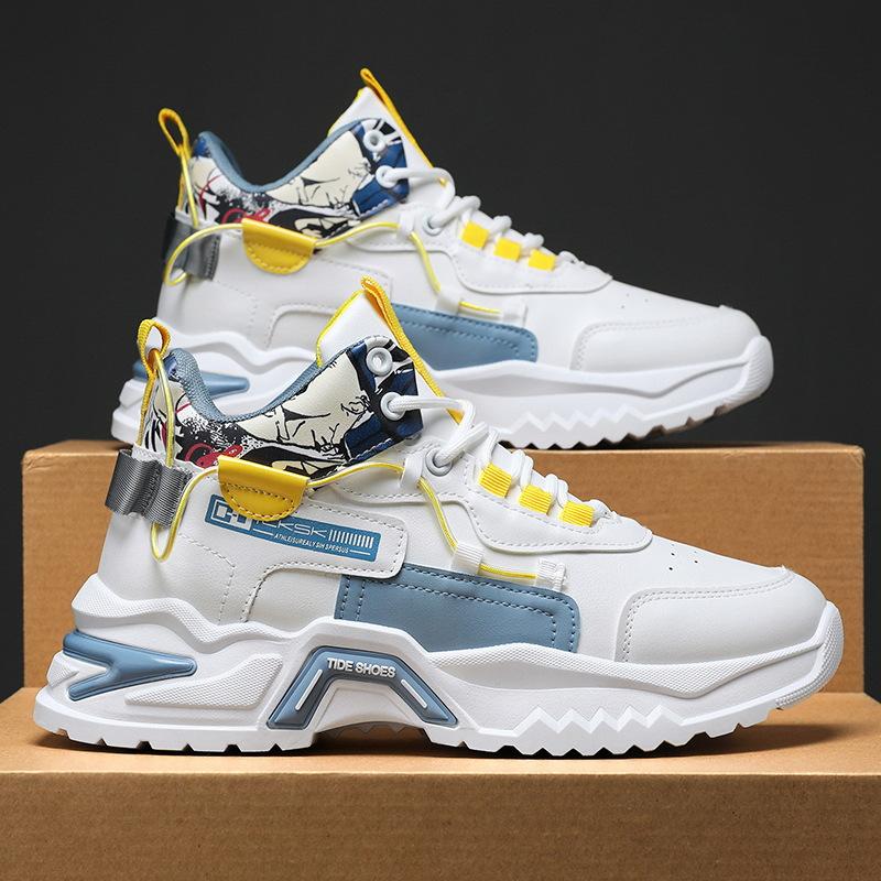 Мужская обувь Новые спортивные универсальные внутренние повышающие обувь для отдыха и бега Daddy Fashion Shoes Весна