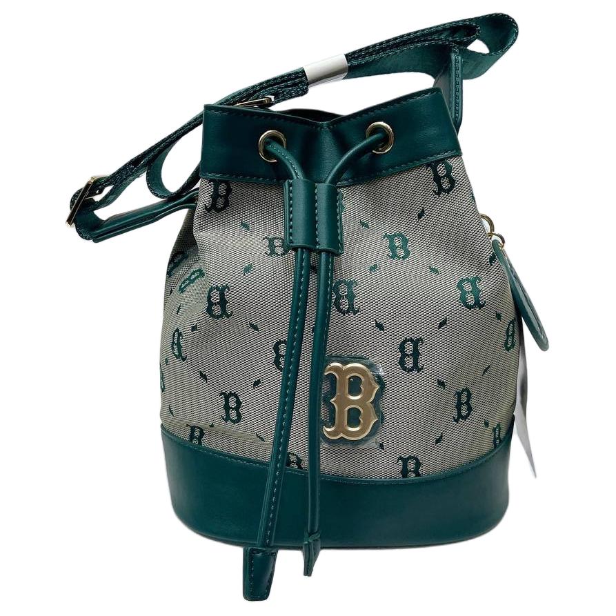 MLB Классическая Цветочная Сумка на Плечо Crossbody из Полиэстера с Большим Логотипом и Затяжкой Женские сумки Матовый Зеленый 7ACRMDE4N-43BGL