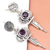 Серьги из серебра 925 пробы с аметистом и драгоценными камнями, серьги ручной работы, фиолетовые