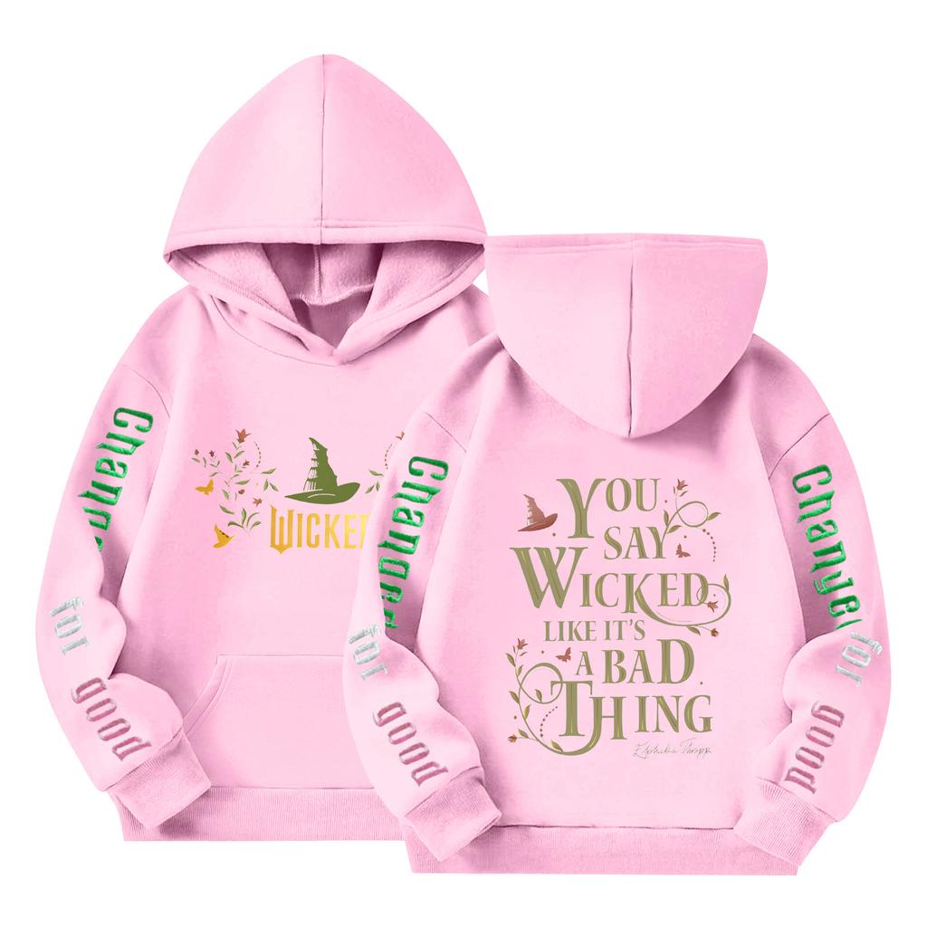 Детский пуловер с длинным рукавом, свободного кроя, с принтом букв, капюшоном на шнурке