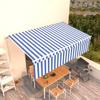 VidaXL Manual Retractable Awning with Awning, 5x3 M Blue and White