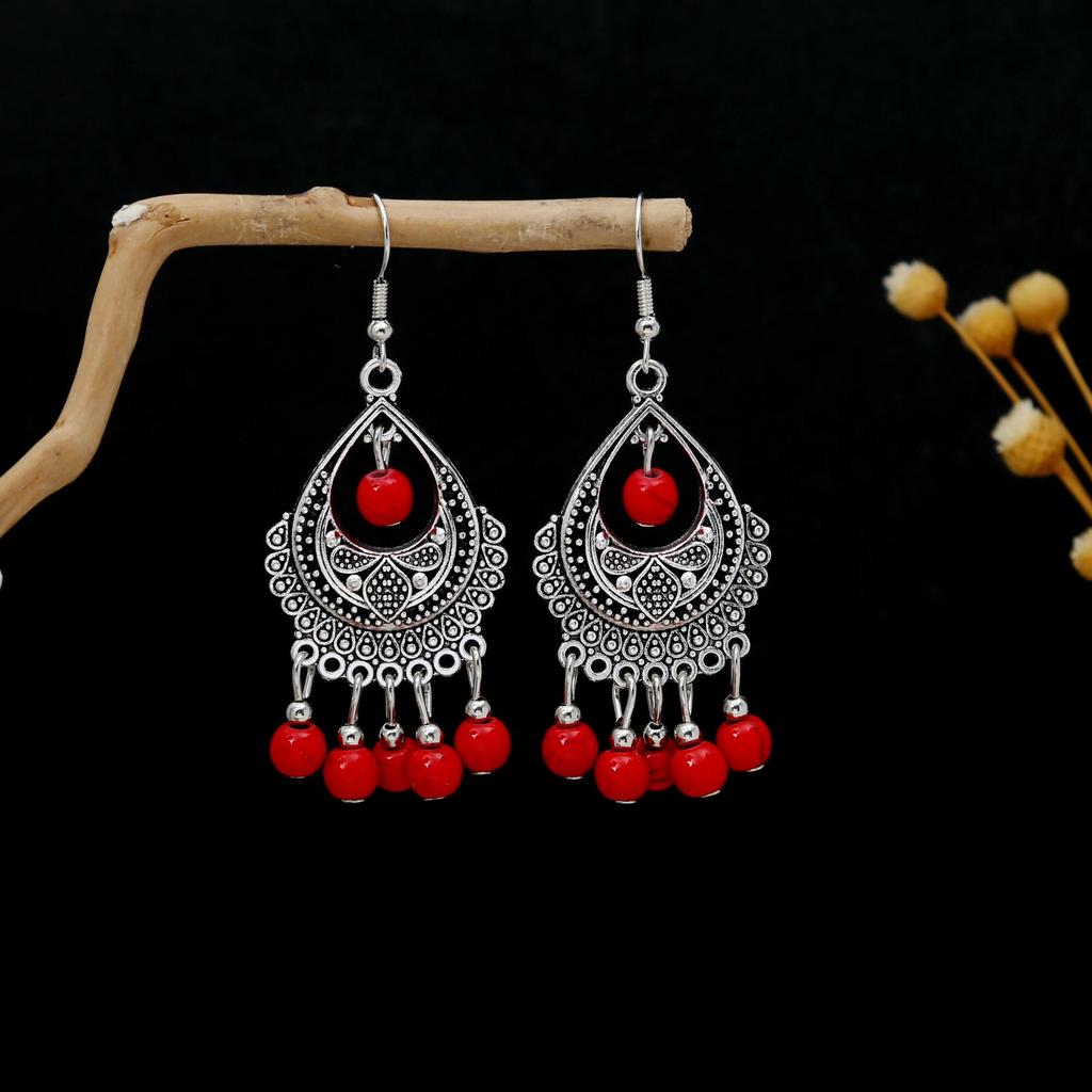 Богемные этнические длинные серьги-подвески с металлическими кисточками