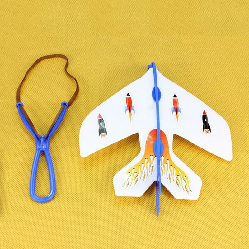 Удивительный светящийся эластичный катапультируемый самолет DIY Flash летающая игрушка детский образовательный подарок