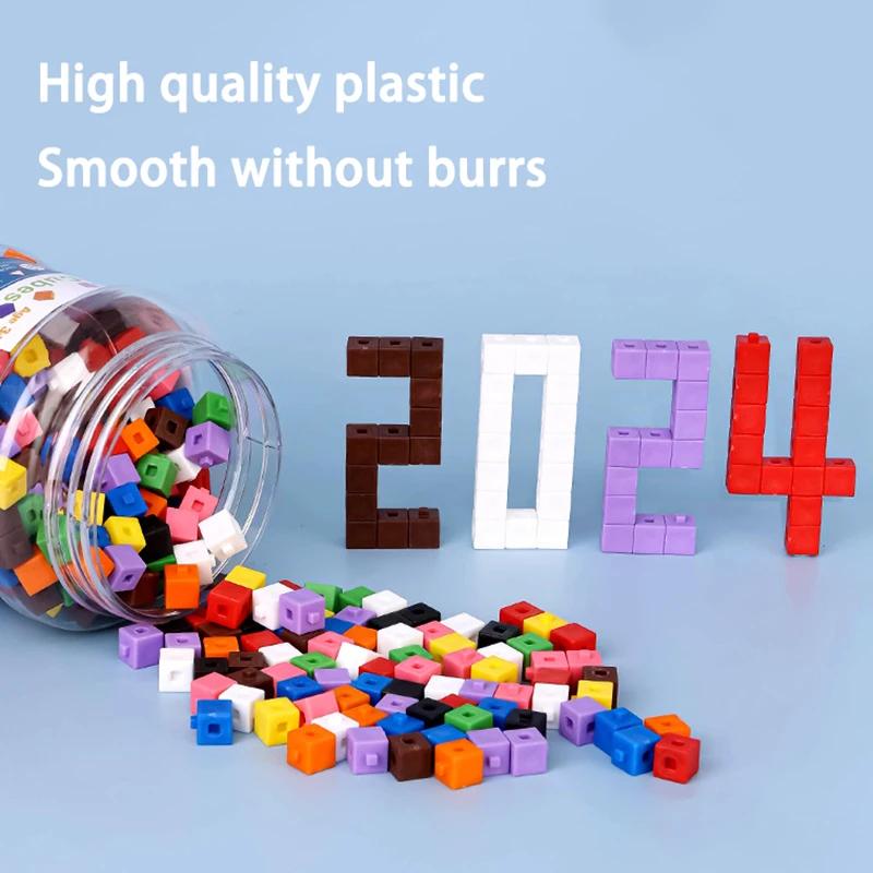 Linking Cubes Montessori Math Toys Number Blocks Learning Decimal Counter Teaching Aids Sensory Educational Toy for Children