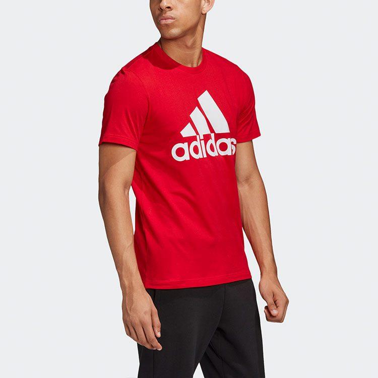 adidas Футболки Мужские Красные С Круглым Вырезом Средней Посадки Прямой Крой FL3943