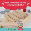 1/10Pcs Universal Wooden Tracks Connectors Accessories Big Size Blocks Rotatable Connection Adapters Fit For Brand Train Tracks